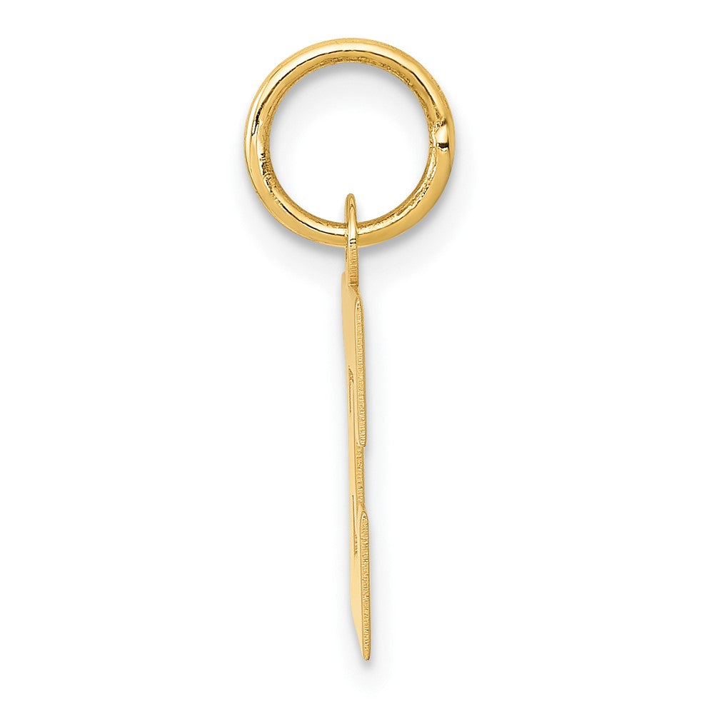 10K Gelbgold Klein Block Initiale E Charm