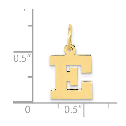 10K Gelbgold Klein Block Initiale E Charm