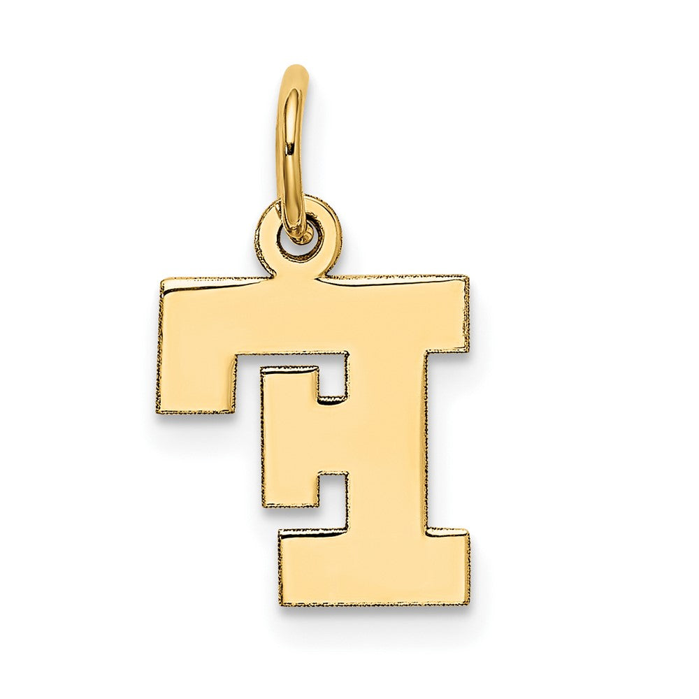 10K Gelbgold Klein Block Initiale F Charm