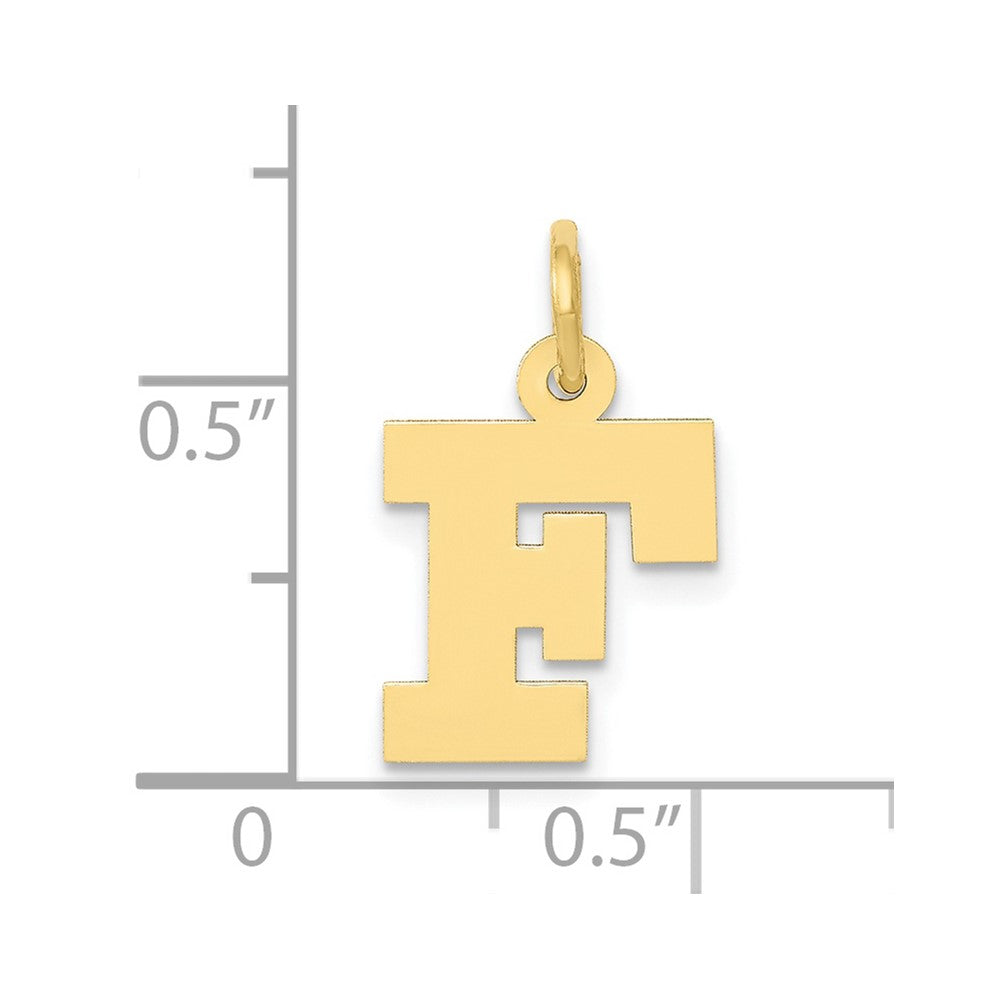 10K Gelbgold Klein Block Initiale F Charm