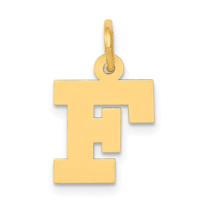 10K Gelbgold Klein Block Initiale F Charm