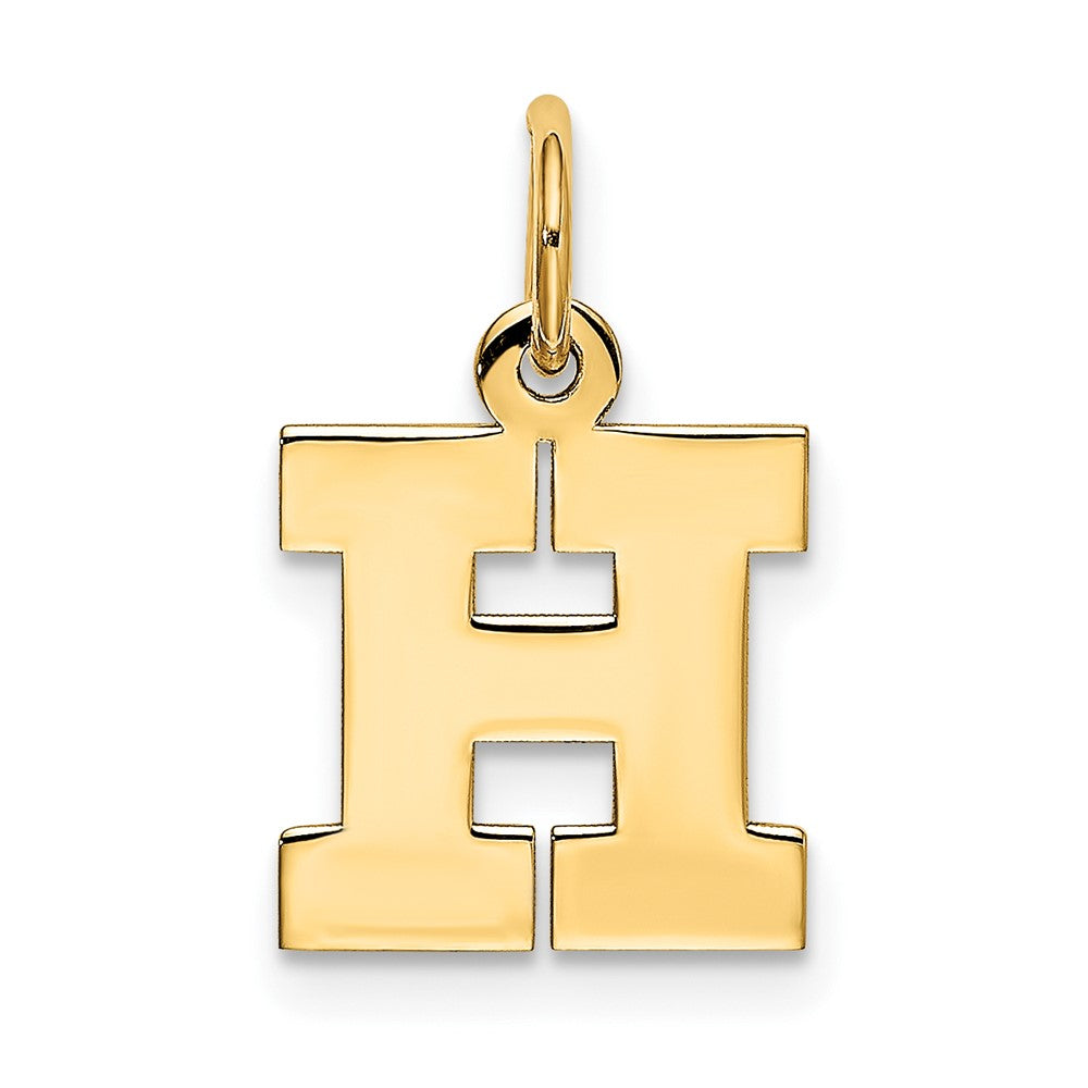 10K Gelbgold Klein Block Initiale H Charm