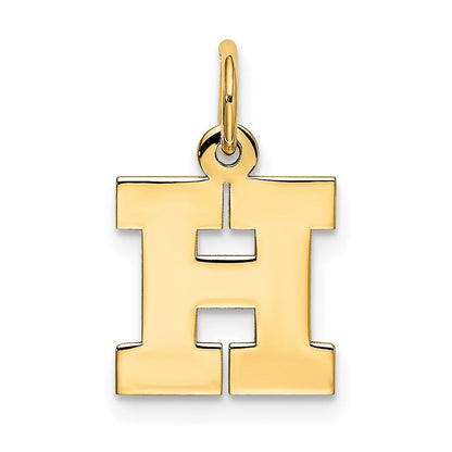 10K Gelbgold Klein Block Initiale H Charm