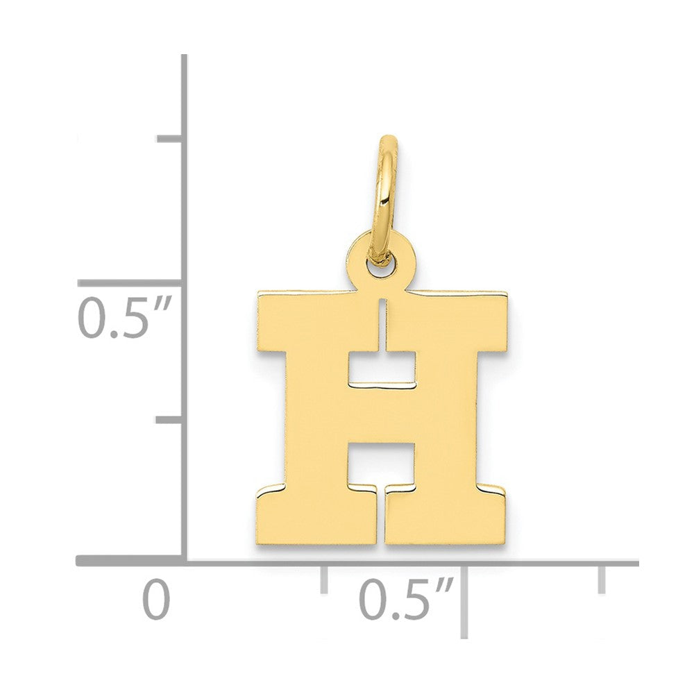 10K Gelbgold Klein Block Initiale H Charm