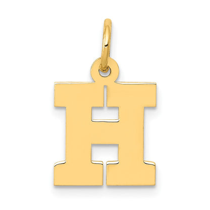 10K Gelbgold Klein Block Initiale H Charm