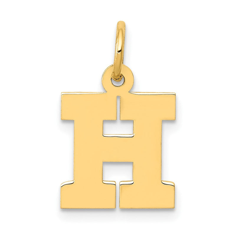 10K Gelbgold Klein Block Initiale H Charm