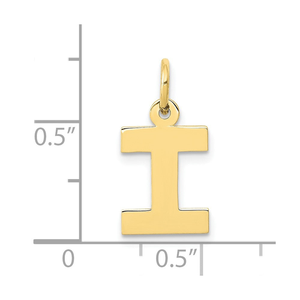 10K Gelbgold Klein Block Initiale I Charm