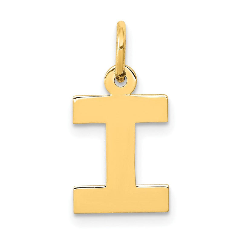 10K Gelbgold Klein Block Initiale I Charm