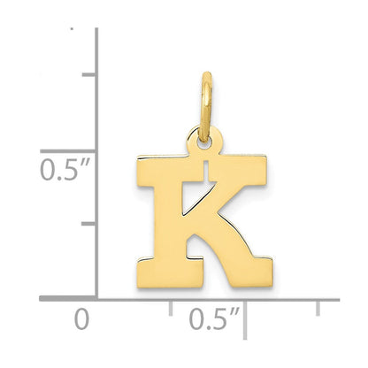 10K Gelbgold Klein Block Initiale K Charm