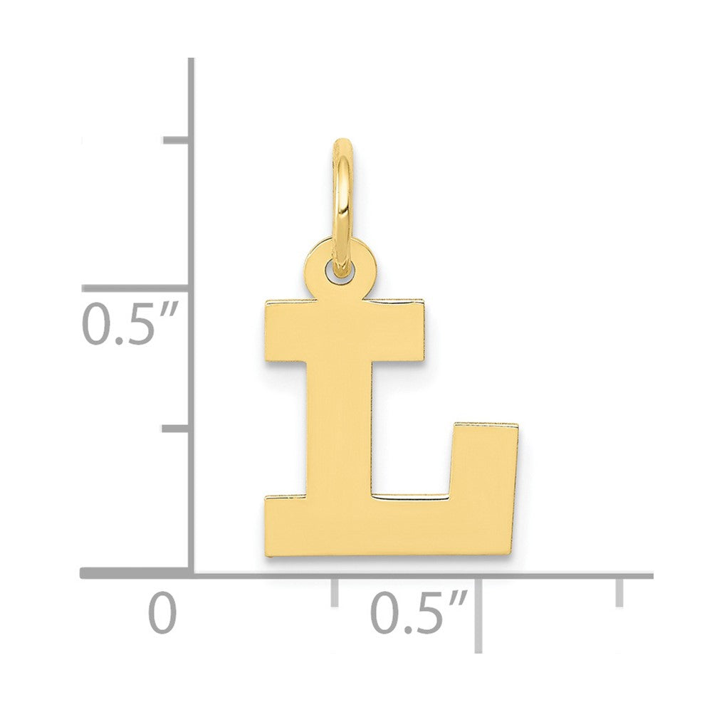 10K Gelbgold Klein Block Initiale L Charm