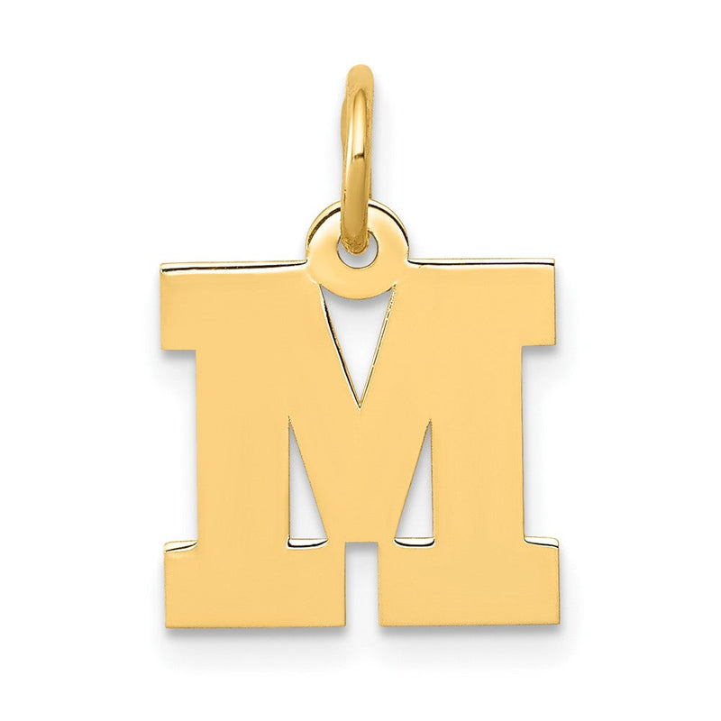 10K Gelbgold Klein Block Initiale M Charm
