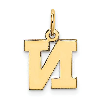 10K Gelbgold Klein Block Initiale N Charm