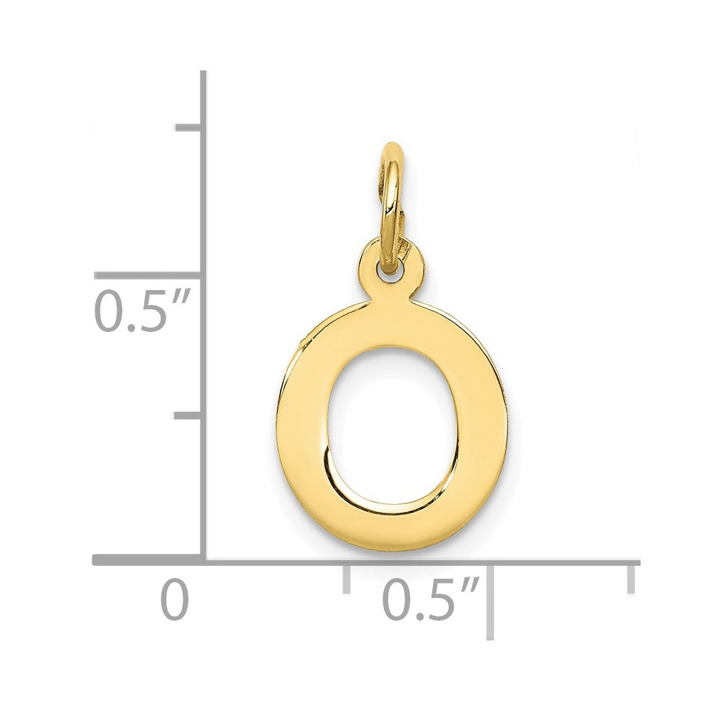 10K Gelbgold Klein Block Initiale O Charm