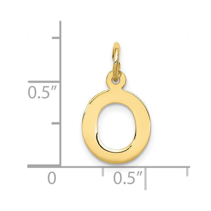10K Gelbgold Klein Block Initiale O Charm