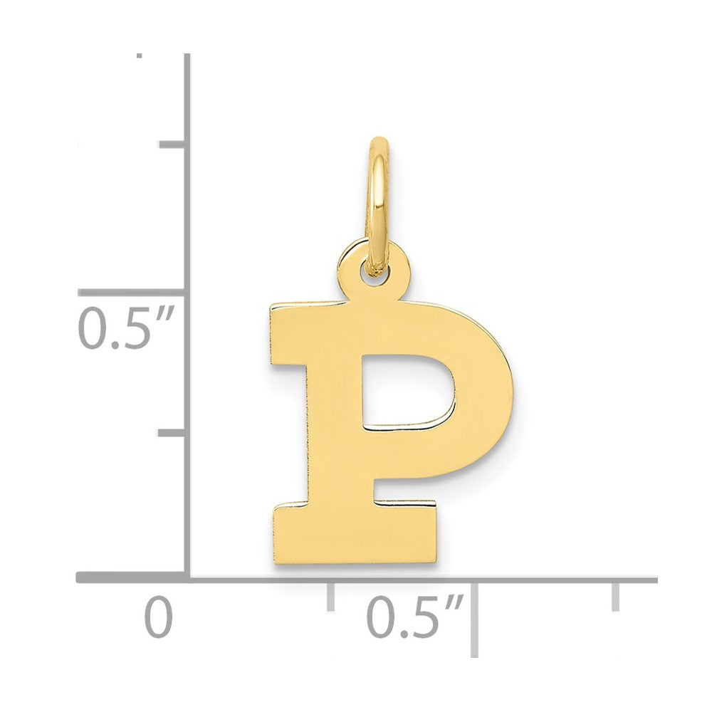 10K Gelbgold Klein Block Initiale P Charm