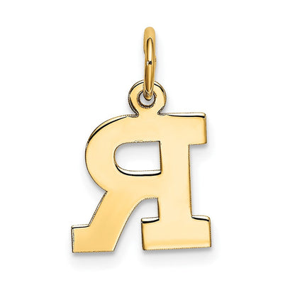 10K Gelbgold Klein Block Initiale R Charm