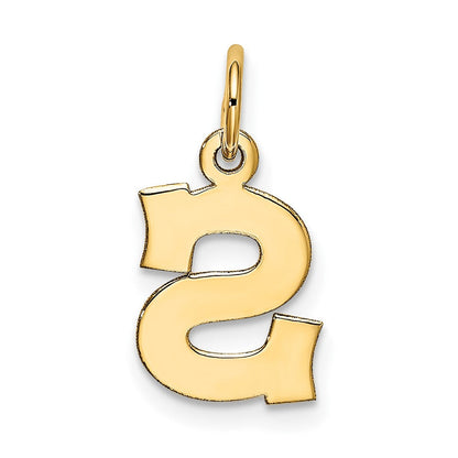 10K Gelbgold Klein Block Initiale S Charm