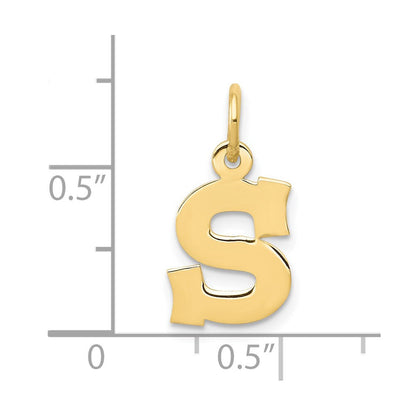 10K Gelbgold Klein Block Initiale S Charm
