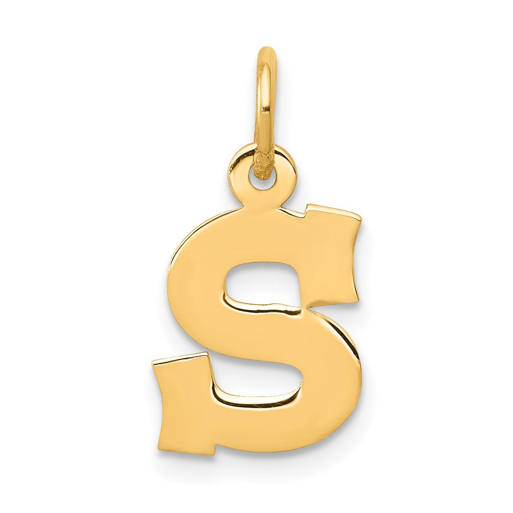 10K Gelbgold Klein Block Initiale S Charm