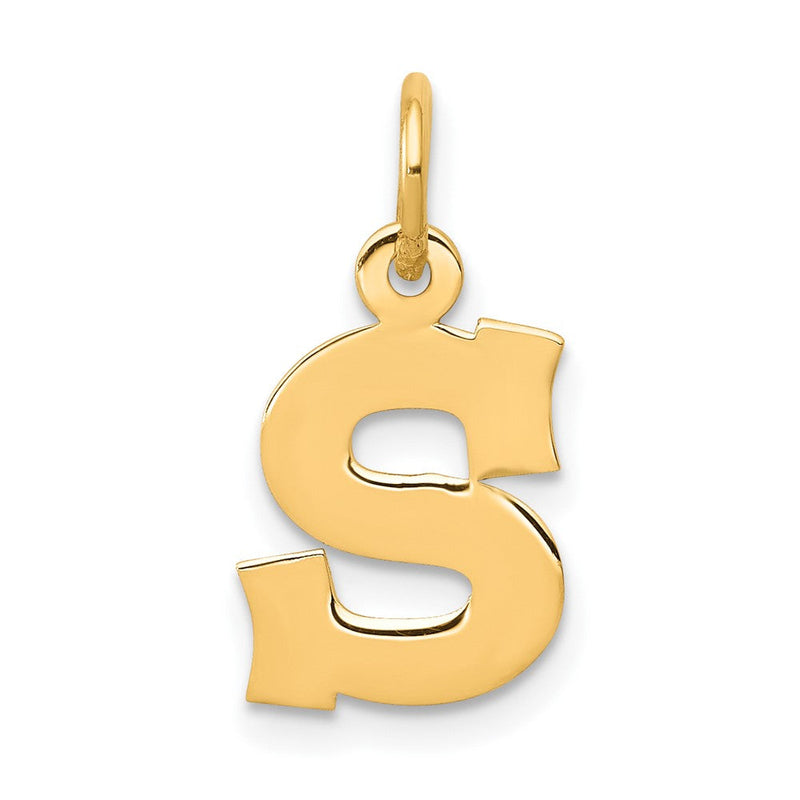 10K Gelbgold Klein Block Initiale S Charm