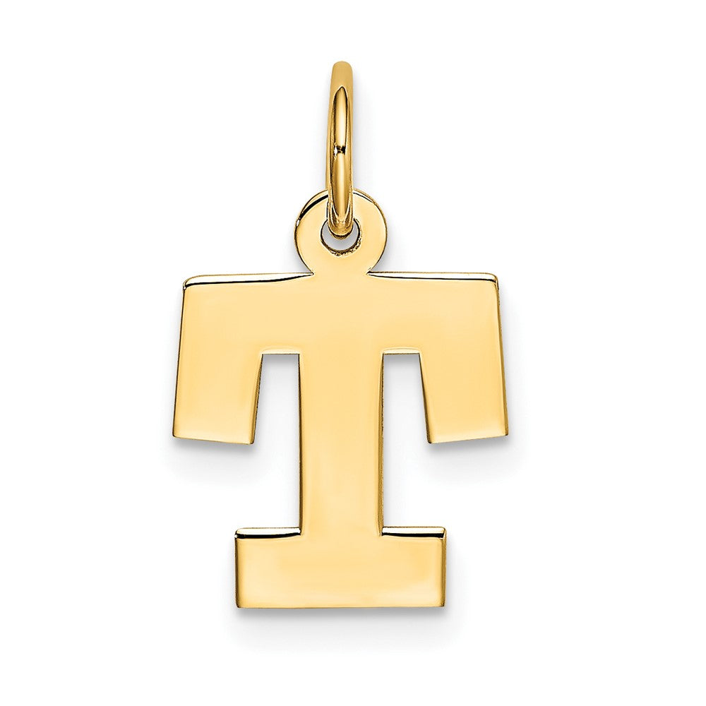 10K Gelbgold Klein Block Initiale T Charm