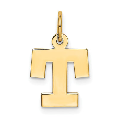 10K Gelbgold Klein Block Initiale T Charm