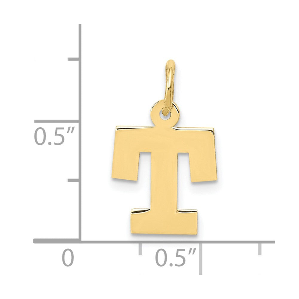 10K Gelbgold Klein Block Initiale T Charm