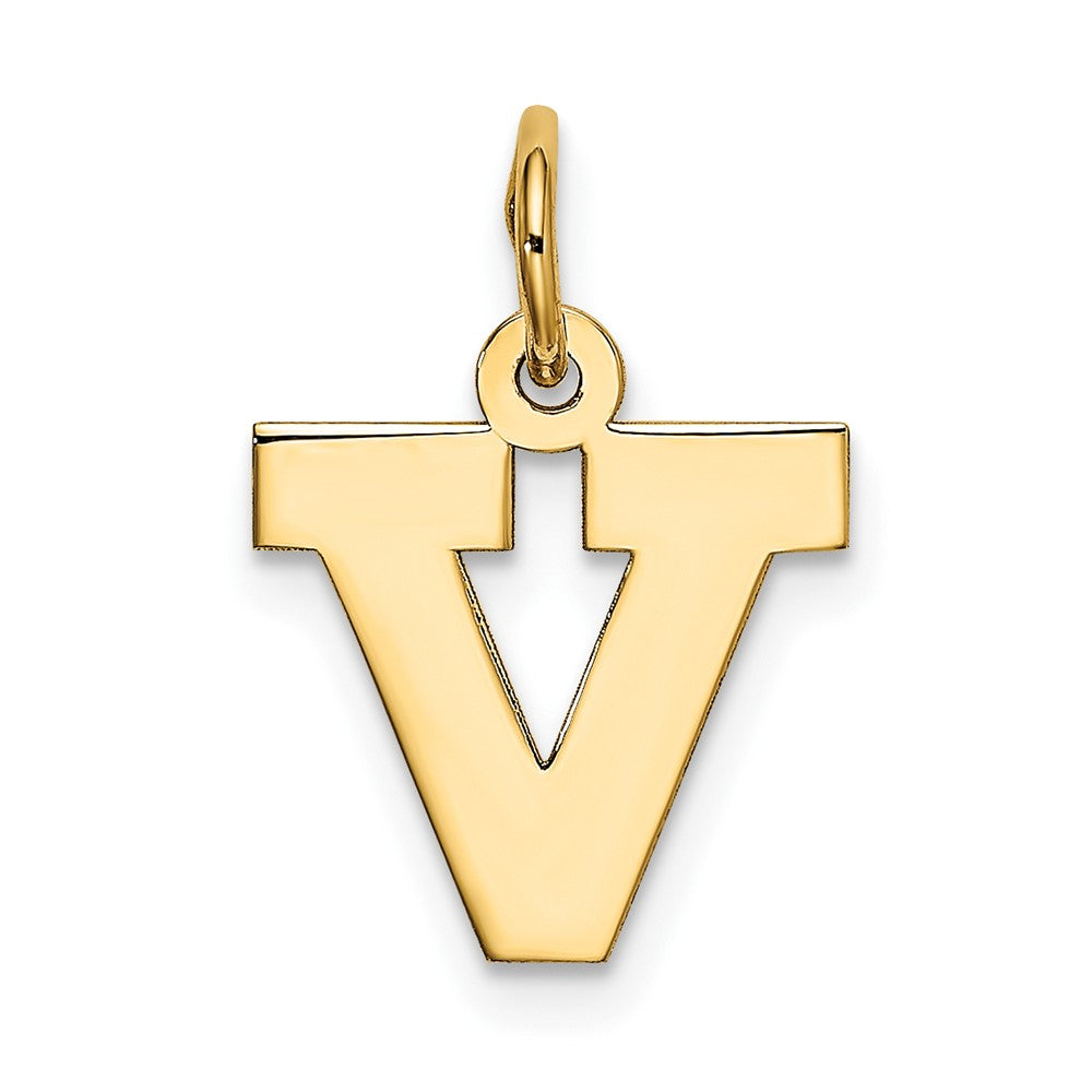 10K Gelbgold Klein Block Initiale V Charm