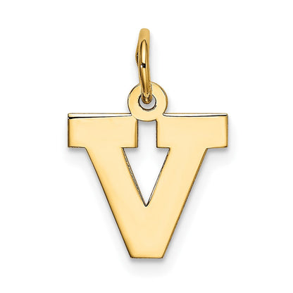 10K Gelbgold Klein Block Initiale V Charm