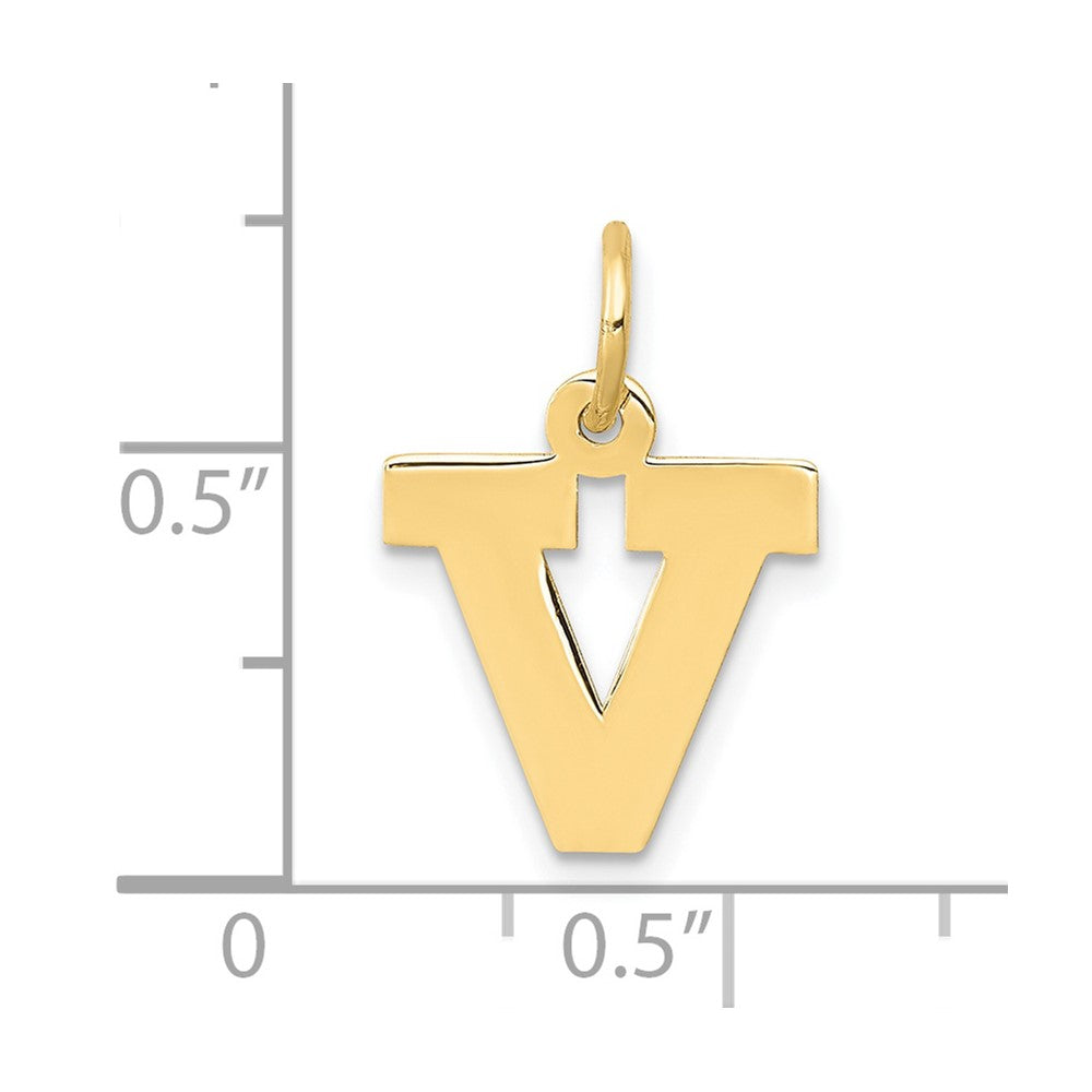 10K Gelbgold Klein Block Initiale V Charm