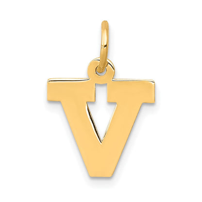 10K Gelbgold Klein Block Initiale V Charm
