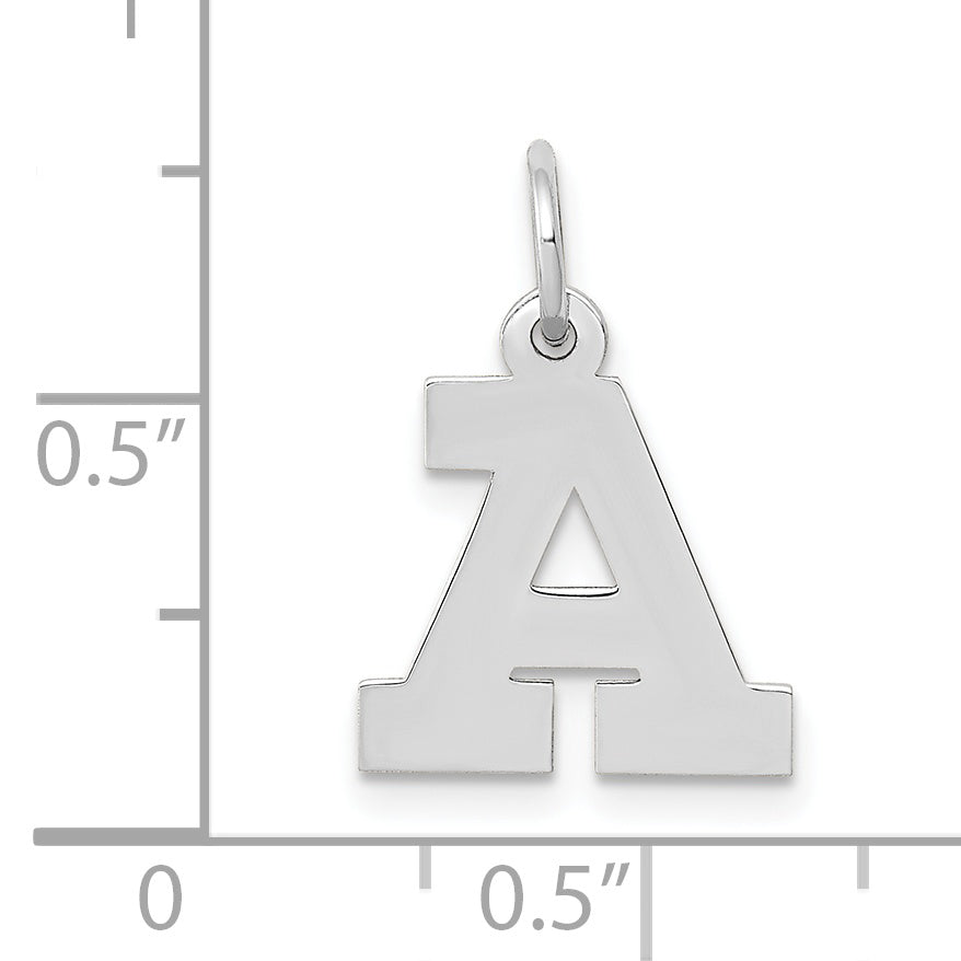 10K Weißgold Klein Block Initiale A Charm