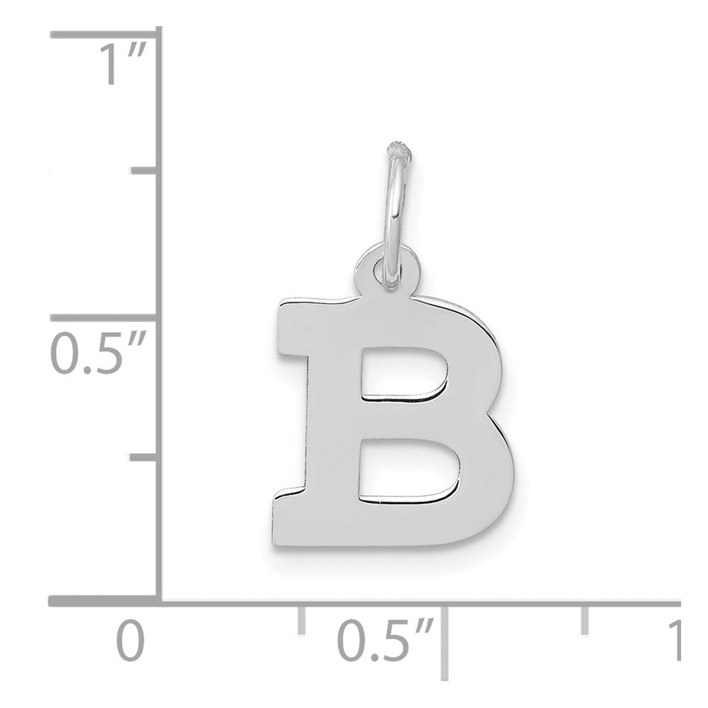 10K Weißgold Klein Block Initiale B Charm