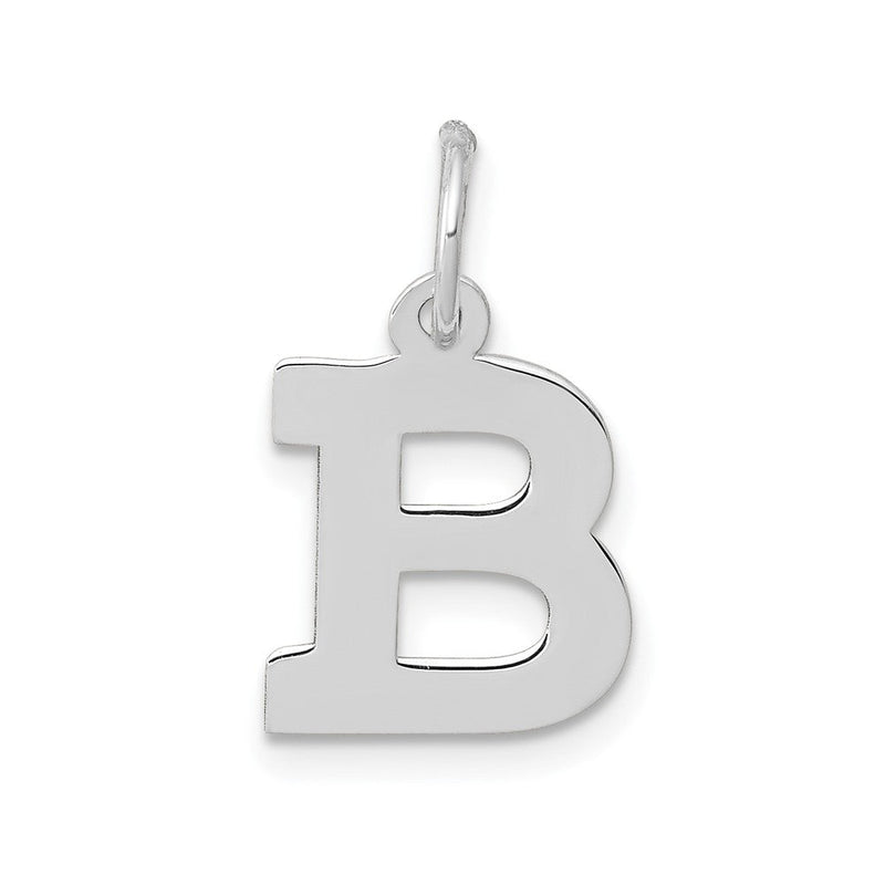10K Weißgold Klein Block Initiale B Charm