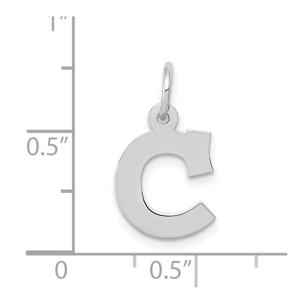 10K Weißgold Klein Block Initiale C Charm