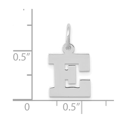 10K Weißgold Klein Block Initiale E Charm