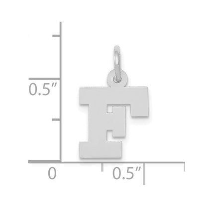 10K Weißgold Klein Block Initiale F Charm