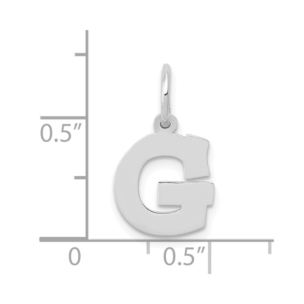 10K Weißgold Klein Block Initiale G Charm