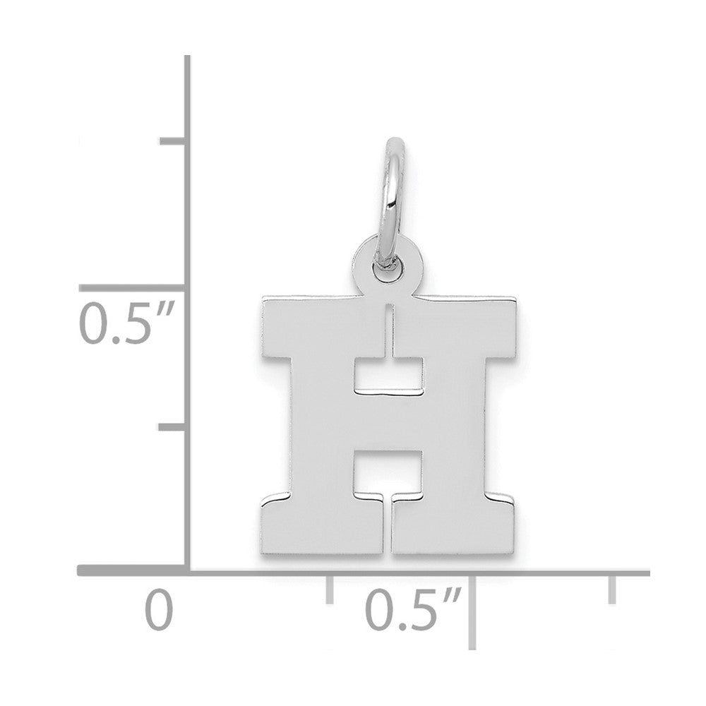 10K Weißgold Klein Block Initiale H Charm