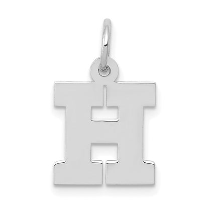 10K Weißgold Klein Block Initiale H Charm