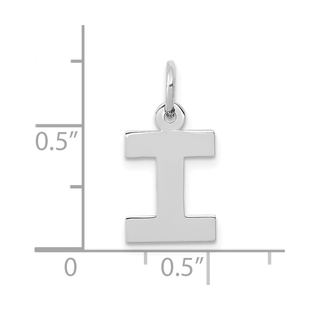 10K Weißgold Klein Block Initiale I Charm