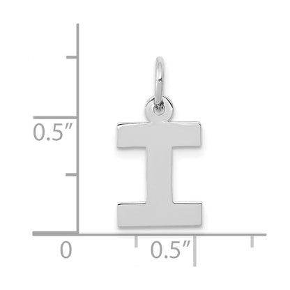 10K Weißgold Klein Block Initiale I Charm