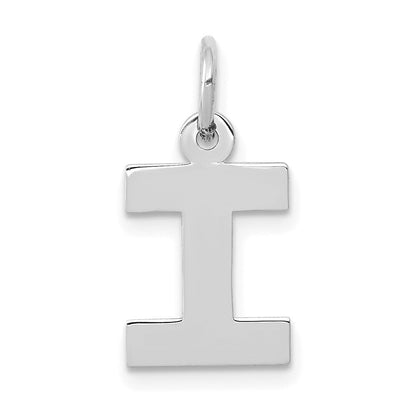 10K Weißgold Klein Block Initiale I Charm