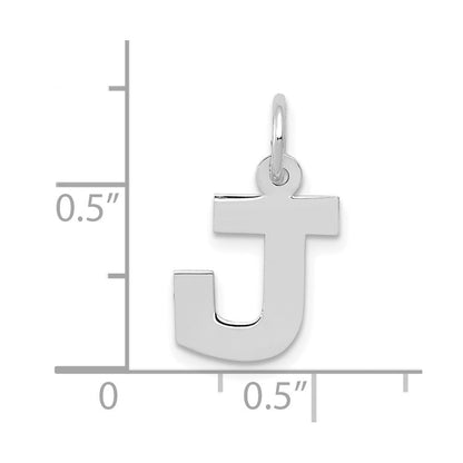 10K Weißgold Klein Block Initiale J Charm