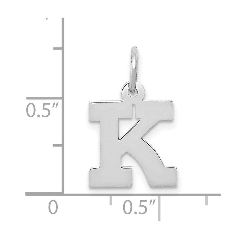 10K Weißgold Klein Block Initiale K Charm