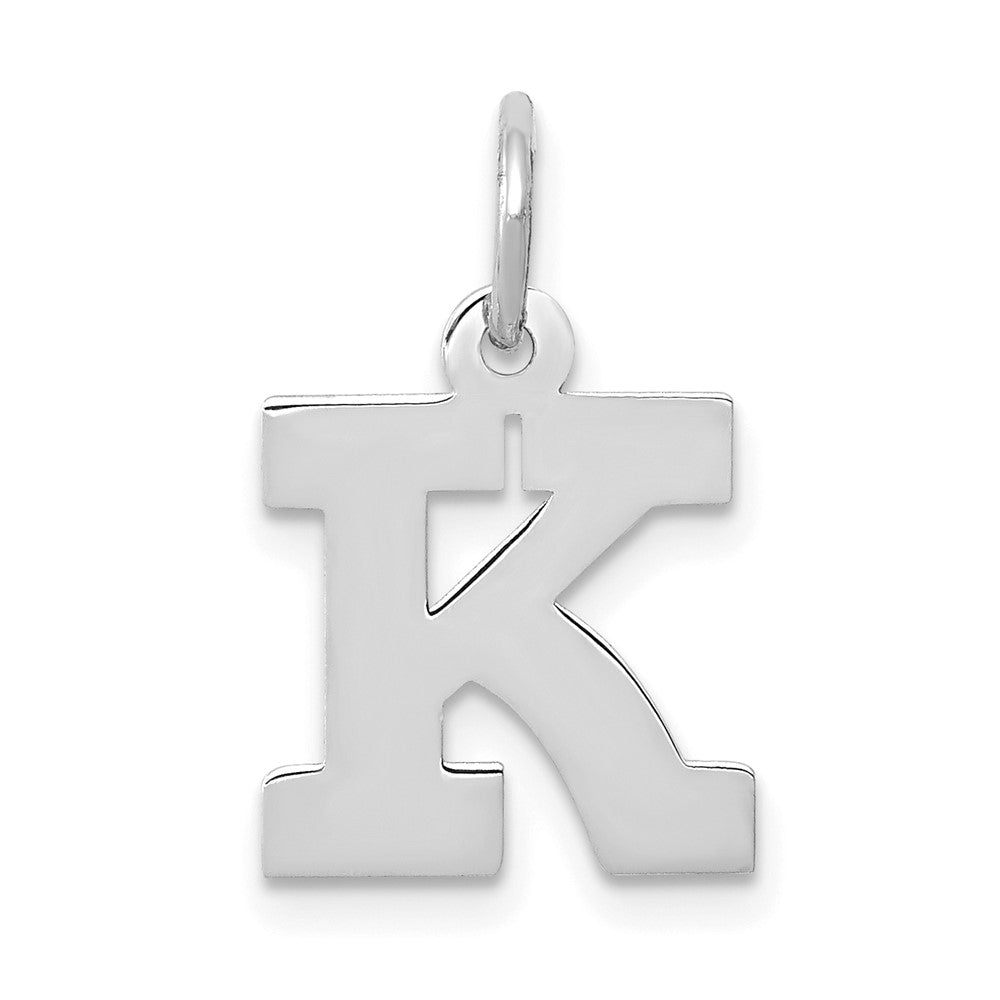 10K Weißgold Klein Block Initiale K Charm