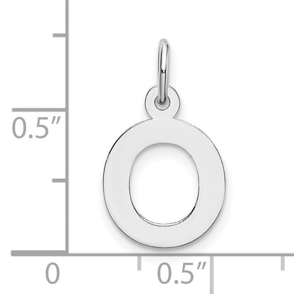 10K Weißgold Klein Block Initiale O Charm