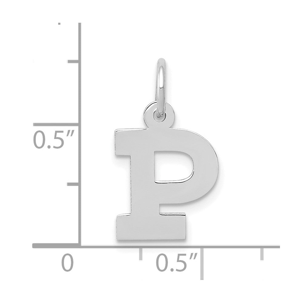 10K Weißgold Klein Block Initiale P Charm