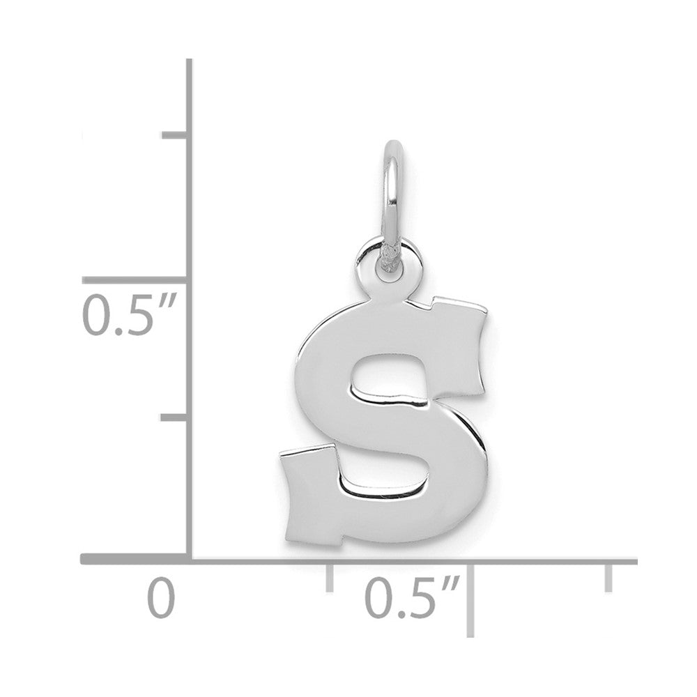 10K Weißgold Klein Block Initiale S Charm