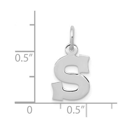 10K Weißgold Klein Block Initiale S Charm